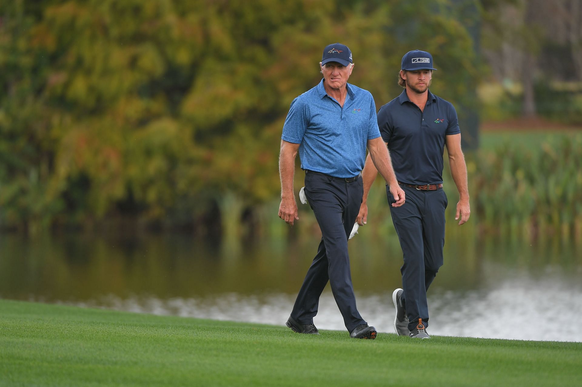 Greg Norman with his son during the 2020 PNC Championship - Source: Getty